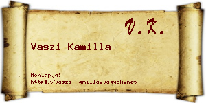 Vaszi Kamilla névjegykártya